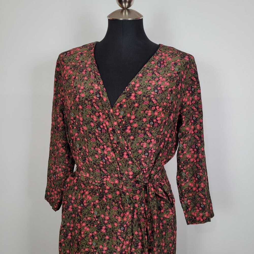 Liberty of London Floral Silk Wrap Dress - Picture 2 of 12
